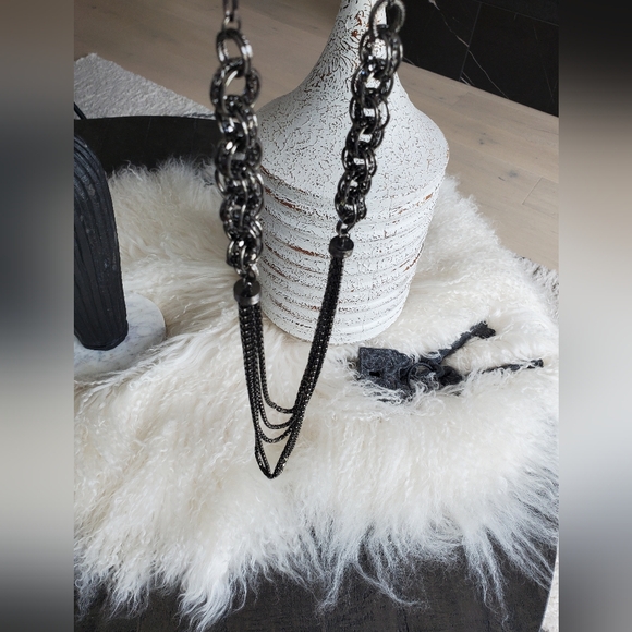 Beautiful long, dark-silver chain OS NWOT - Picture 5 of 6